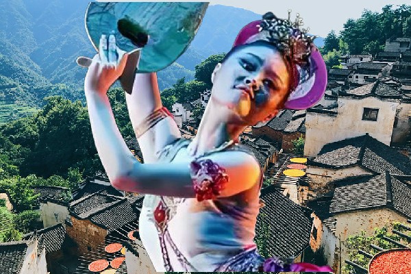 阳寄萱被选为采花乡黑girl舞姿红人，抢夺资格