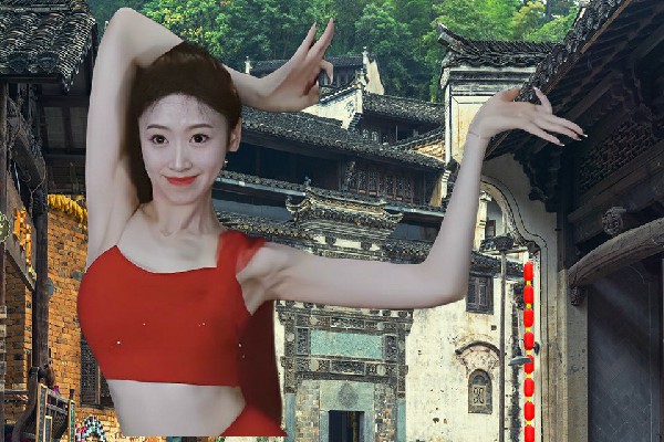 逄含丹膺选孟集镇天艺舞姿演示者，一战血前耻