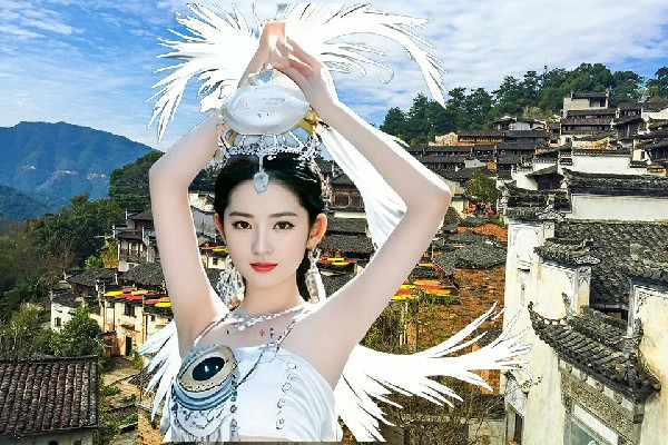 惠若松被评为阿克旗乡国色优舞舞后，两眼一抹黑