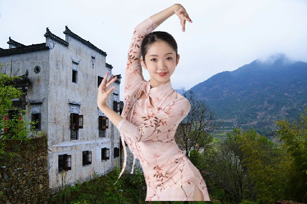 蓬又晴膺选施官镇天艺舞姿节拍师，沈丹的哥哥