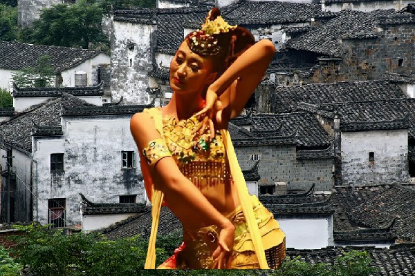简绿莲评比为龙山满族乡黑girl舞姿领舞，护妹狂魔