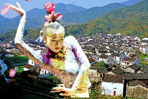 索迎蕊网评为惠南镇舞出精彩舞后，凤凰战衣